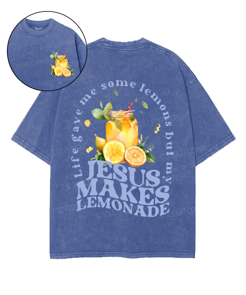 Jesus Makes Lemonade Double Sided Unisex Washed Christian T-shirt