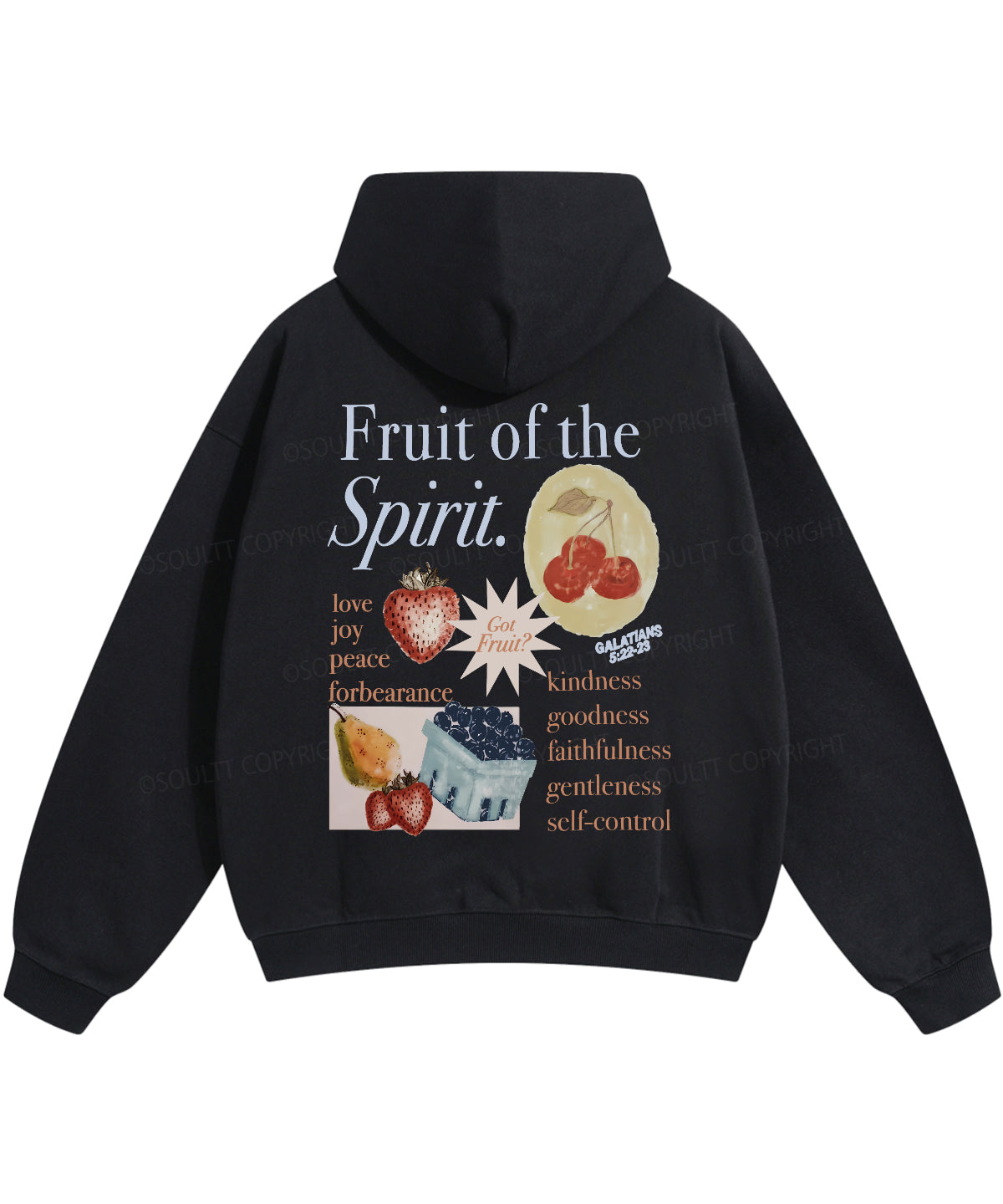 Fruit Of The Spirit Double Sided Christian Hoodie