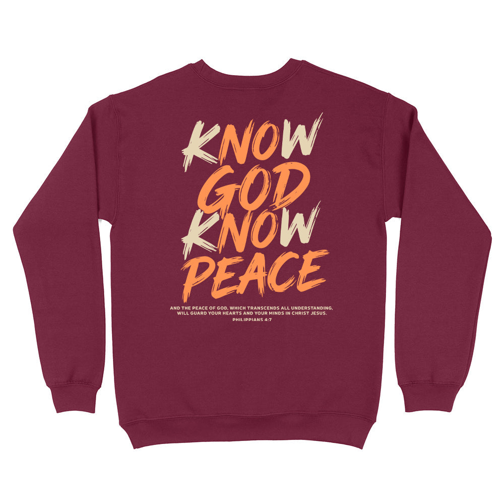 Know God Know Peace S2 Christian Unisex Sweatshirt