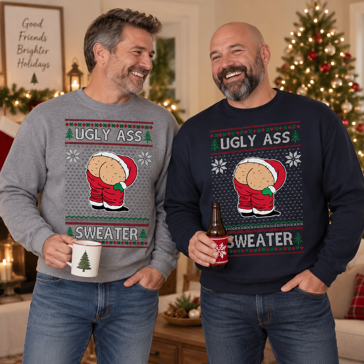 Funny Santa Butt Ugly Christmas Hoodie – Naughty Holiday Party Pullover