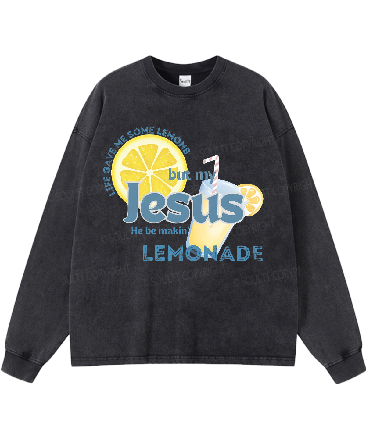 Life gave me some lemons Washed Christian Long-sleeve T-shirt