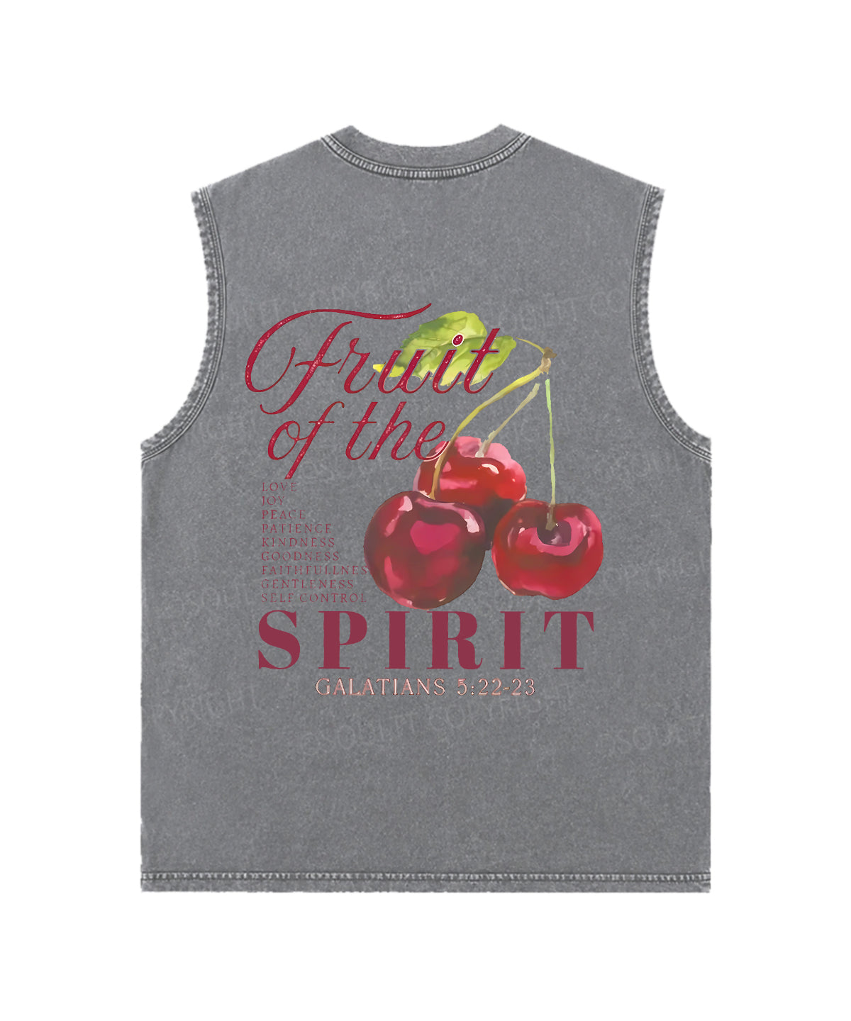 Fruit Of The Spirit Double Sided Unisex Washed Sleeveless Christian Tank Top