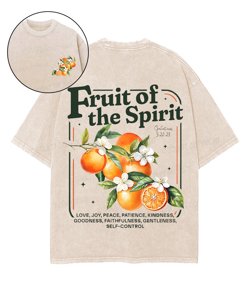 Fruit Of The Spirit Double Sided Unisex Washed Christian T-shirt