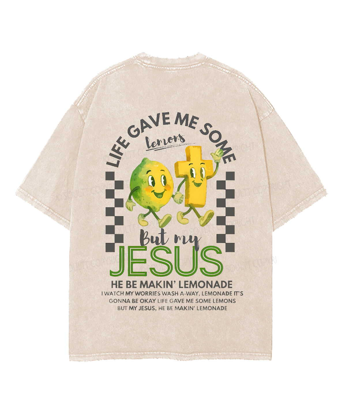 Life Gave Me Some Lemons Double Sided Unisex Washed Christian T-shirt