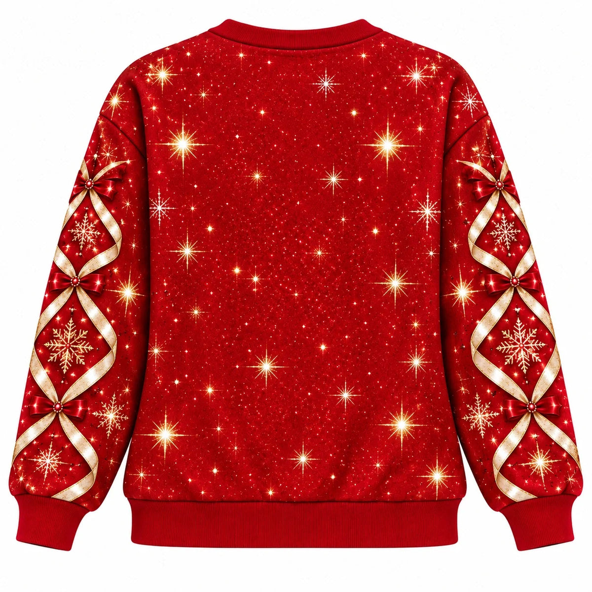 Women’s Christmas 3D Illusion Santa Sweater – Sparkly Festive Holiday Pullover