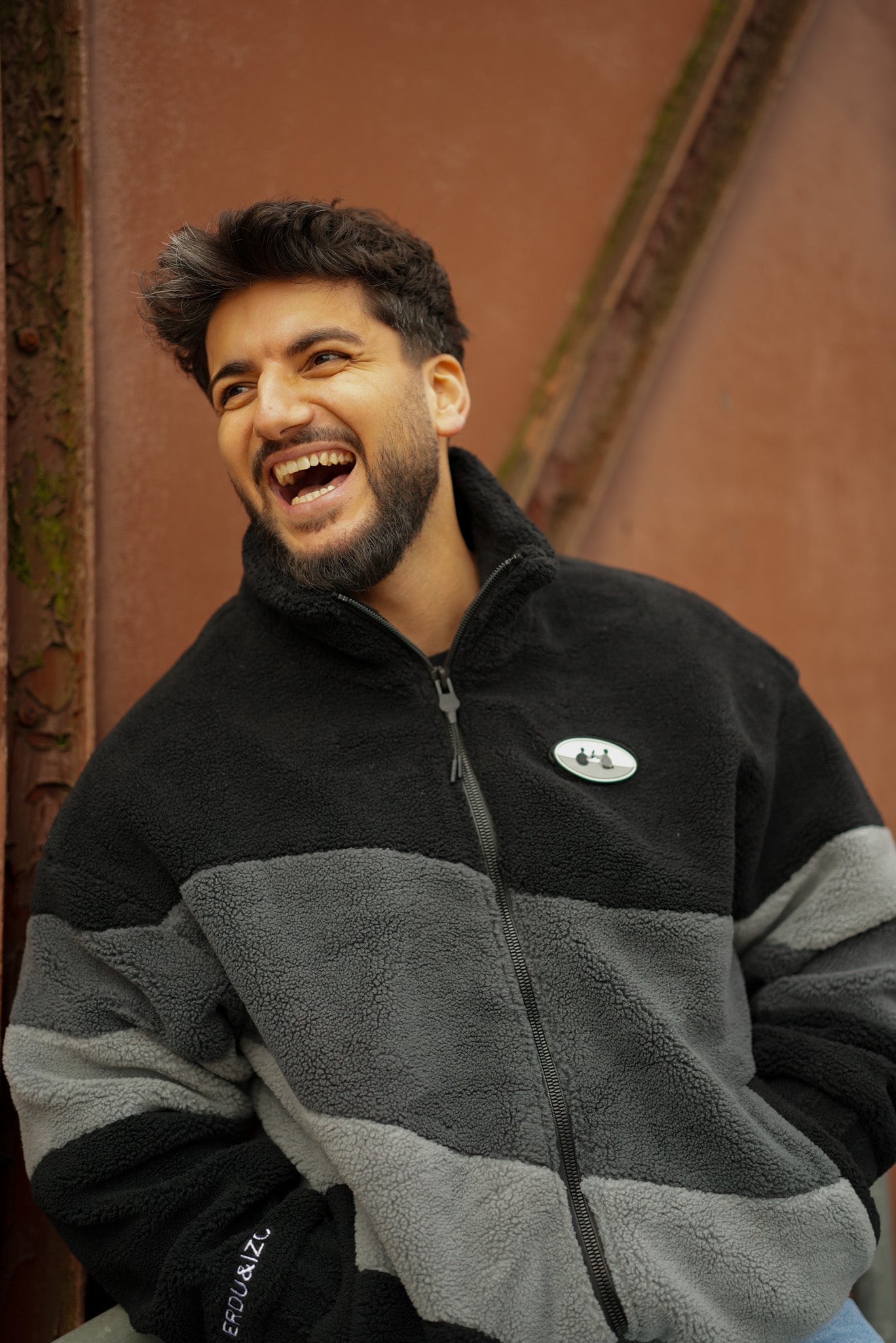 Colorblock Sherpa Fleece Jacket