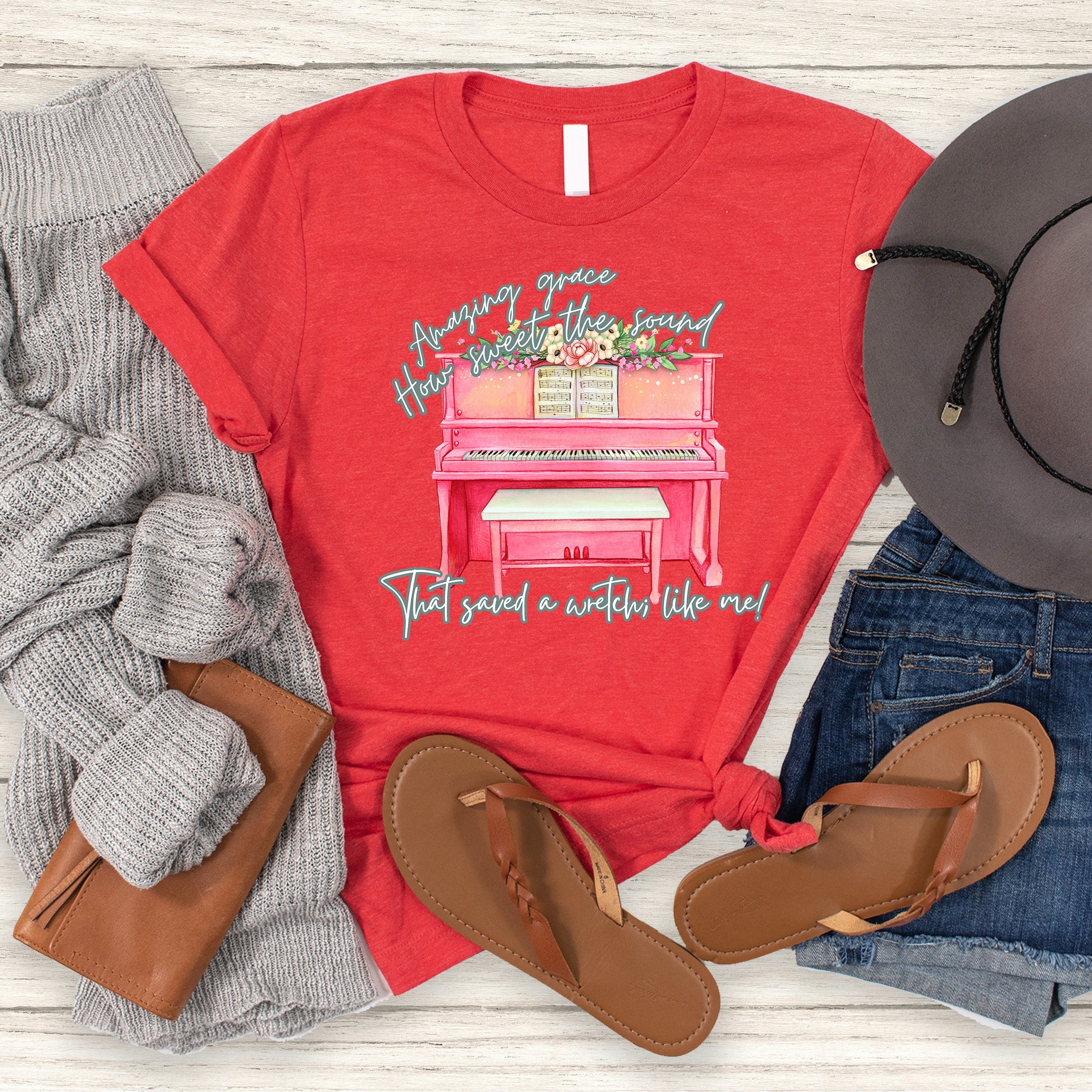 Amazing Grace Piano Tee