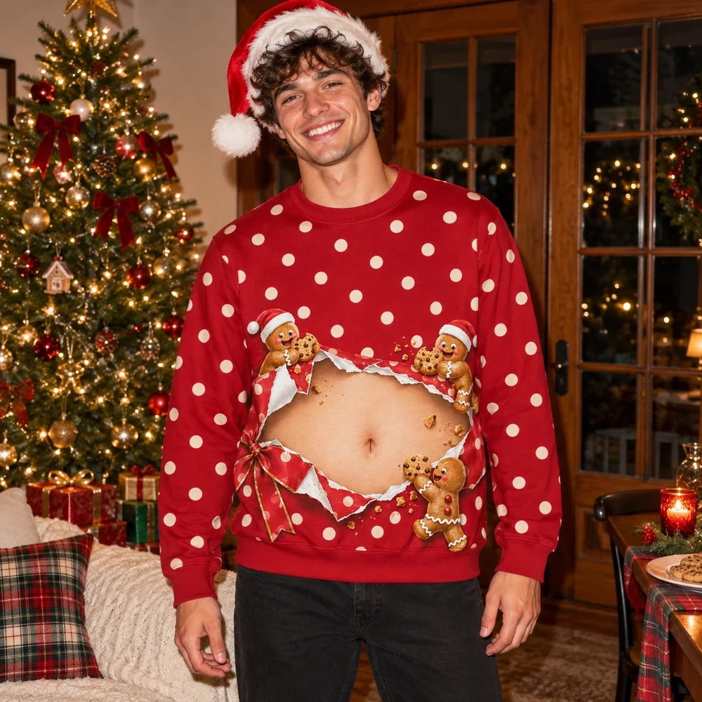 Gingerbread Mischief Funny Christmas Sweatshirt