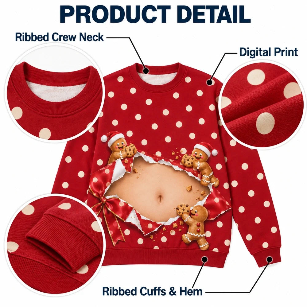 Gingerbread Mischief Funny Christmas Sweatshirt