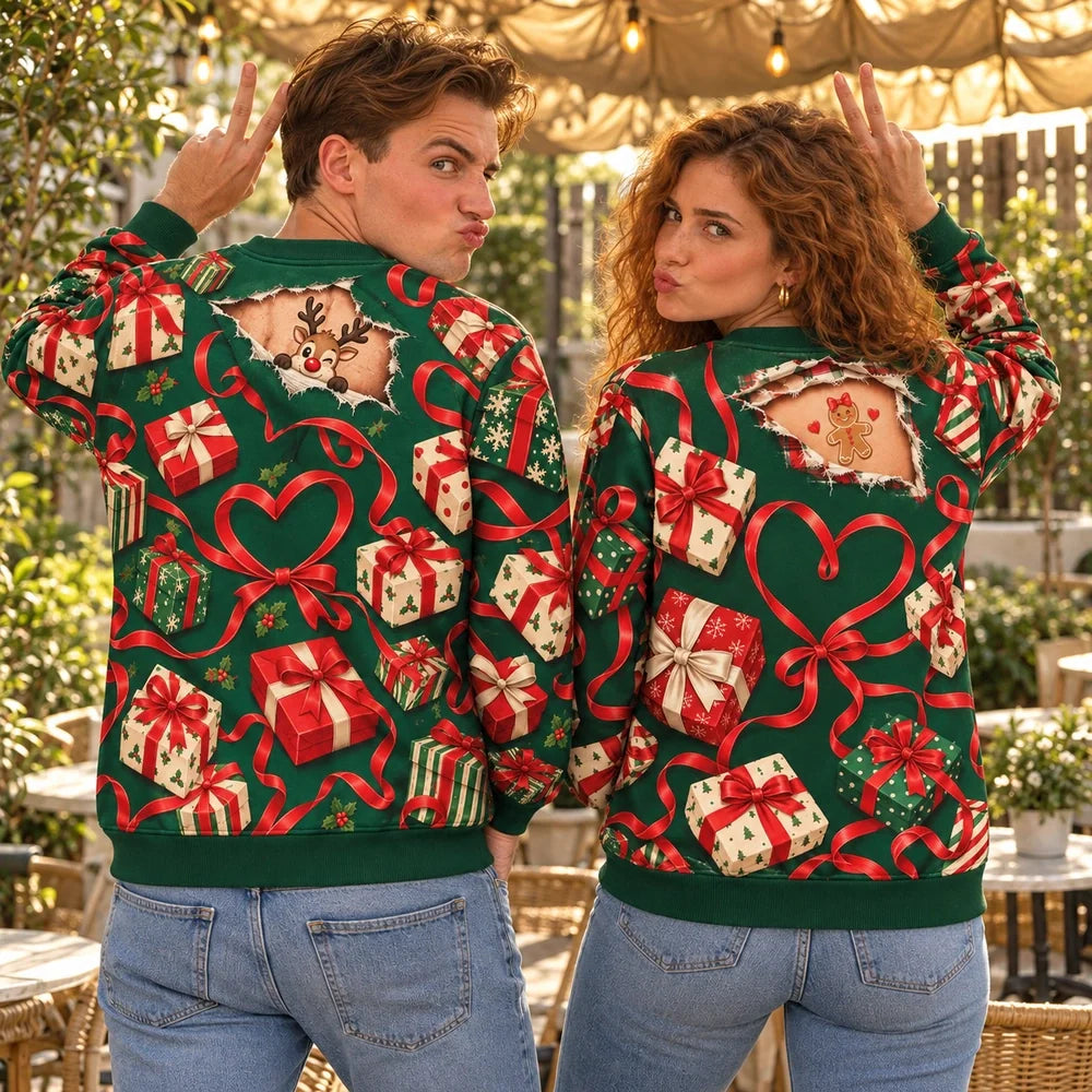 Special Delivery & Wrong Address Funny Matching Christmas Sweatshirts