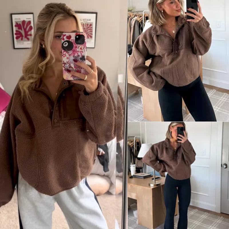 Women's Color Block Fleece Quarter-Zip Pullover