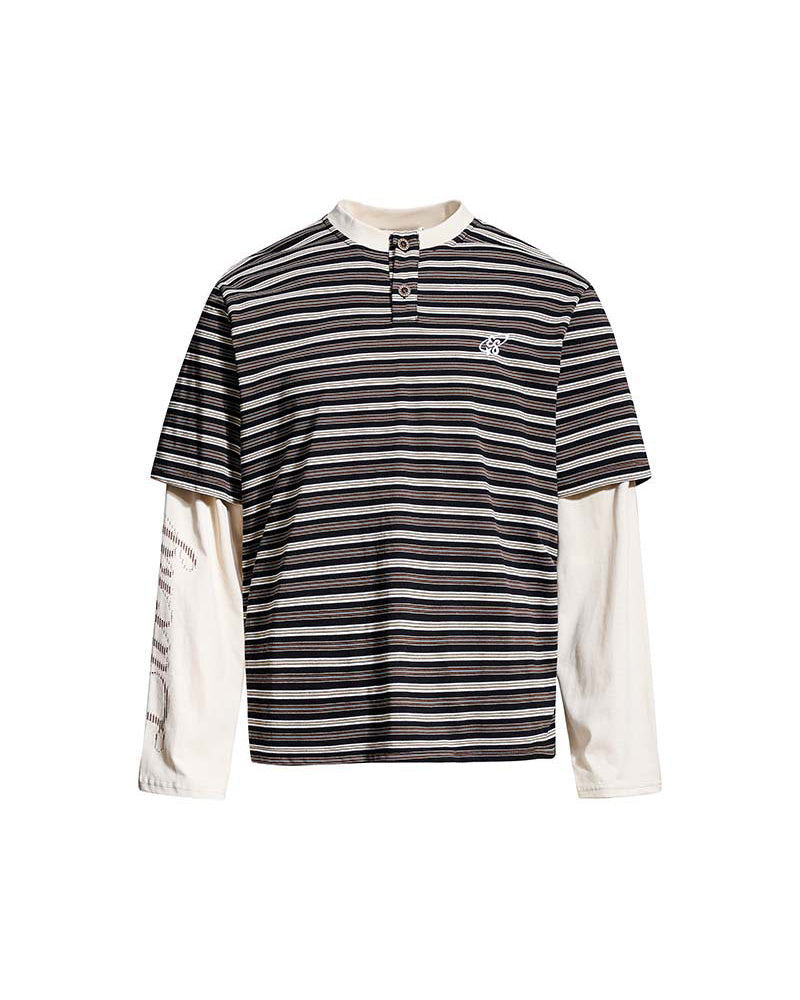 Layered Button-Up Long Sleeve