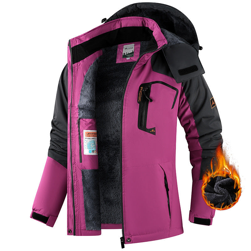 Fleece-Lined Hooded Outdoor Jacket