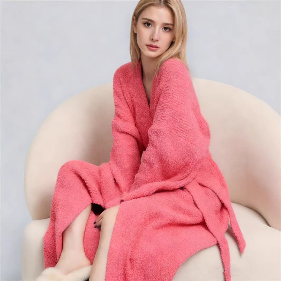Elegant Waffle Knit Bath Robe | Women Loungewear