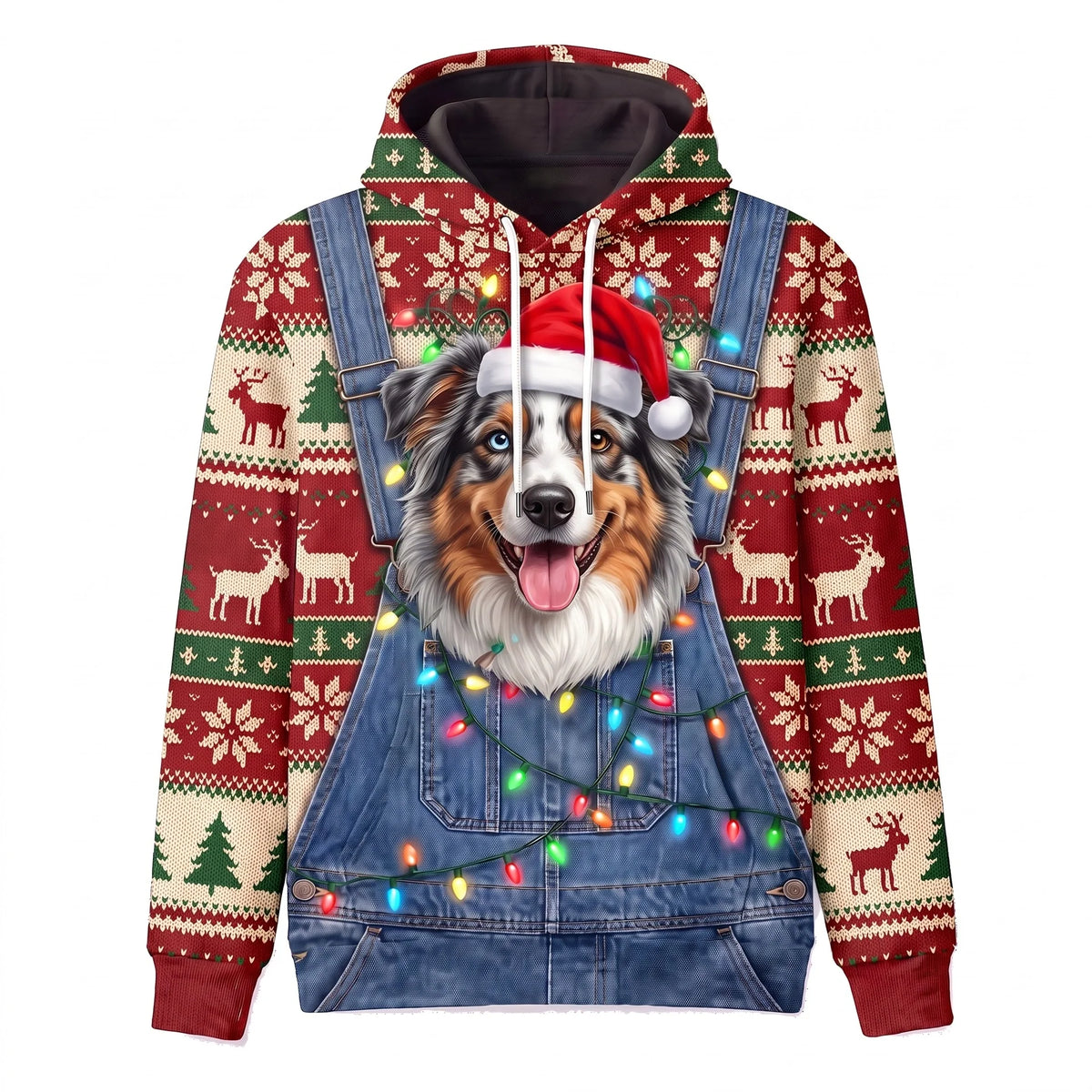 Funny Christmas Pet Sweatshirt – Personalized Custom Pet Option, Ugly Christmas Sweater Style