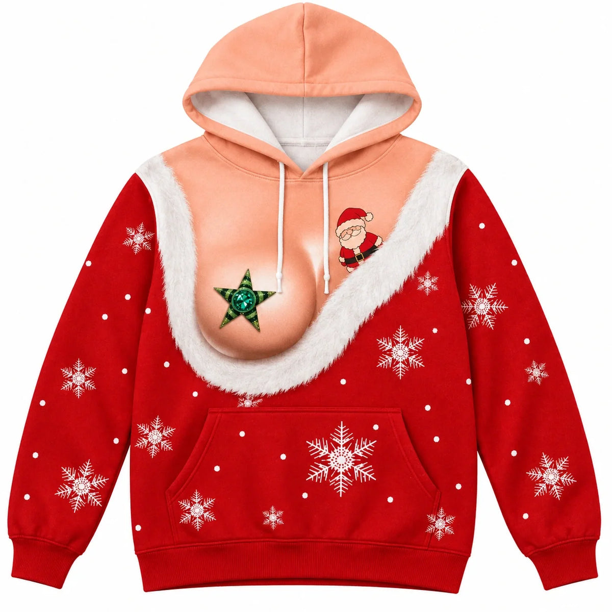 Women’s Funny Christmas Santa Illusion 3-Piece Set – Hoodie, T-Shirt & Leggings
