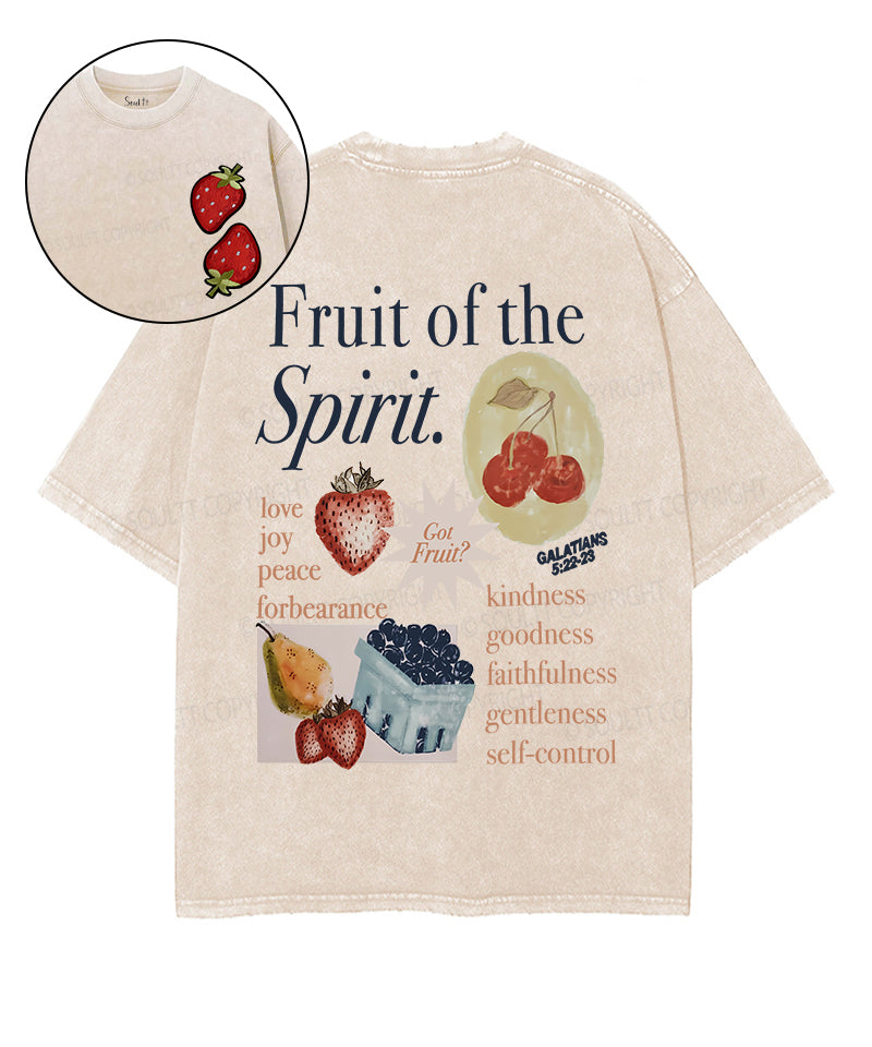 Fruit Of The Spirit Double Sided Unisex Washed Christian T-shirt