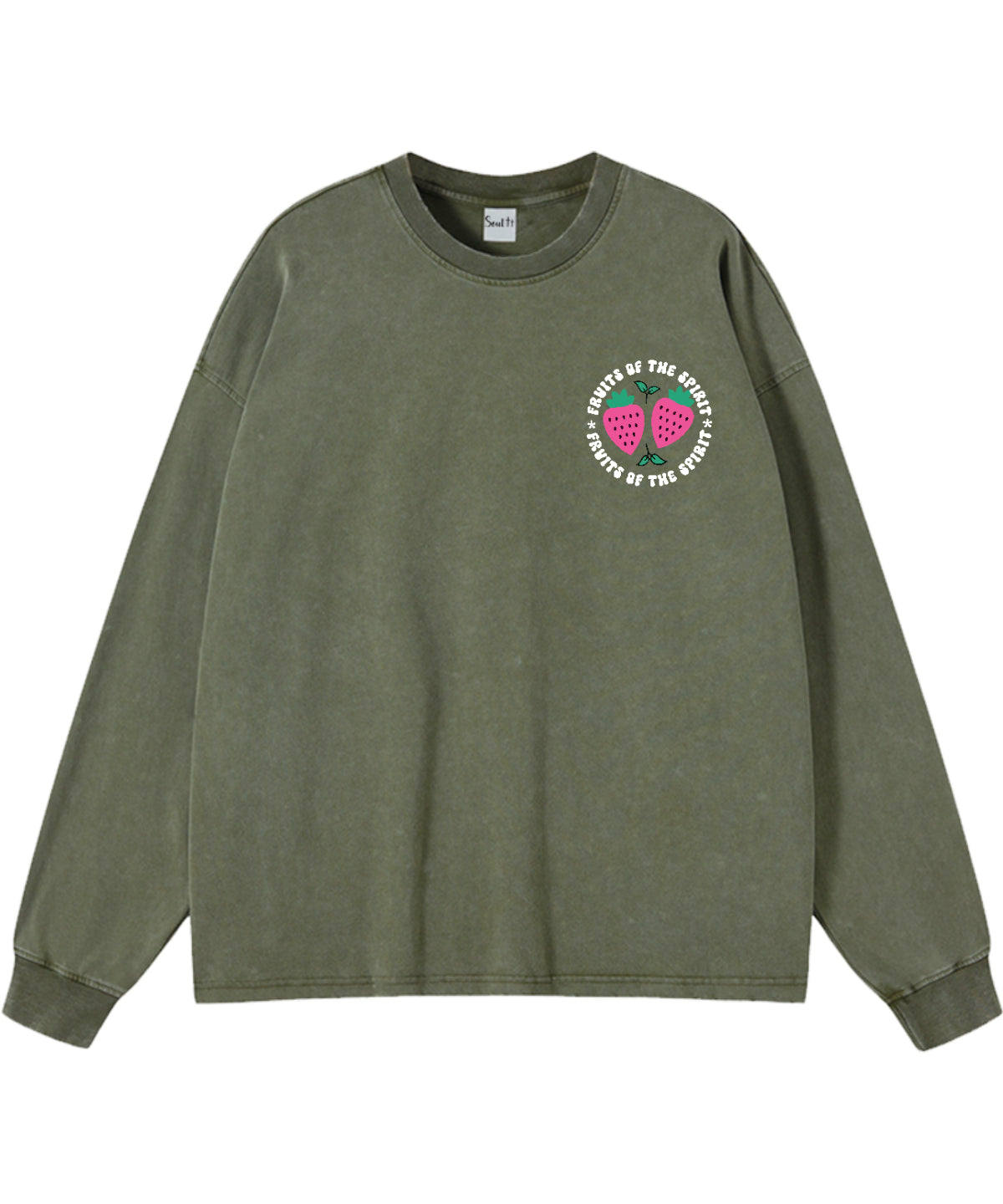 Fruit of the Spirit Washed Christian Long-sleeve T-shirt