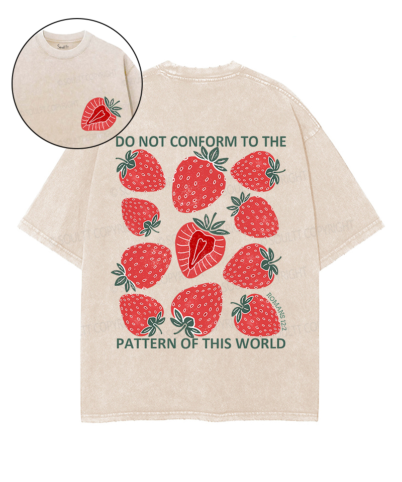 Do Not Conform To The Pattern Of This World Double Sided Unisex Washed Christian T-shirt