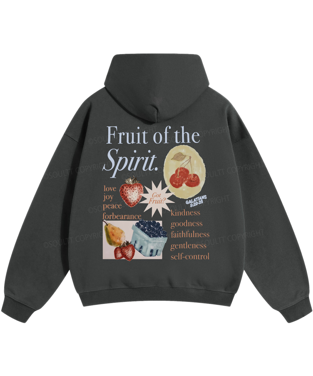 Fruit Of The Spirit Double Sided Christian Hoodie