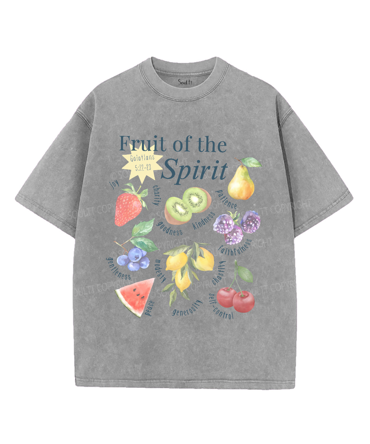 Fruit Of The Spirit Unisex Washed Christian T-shirt