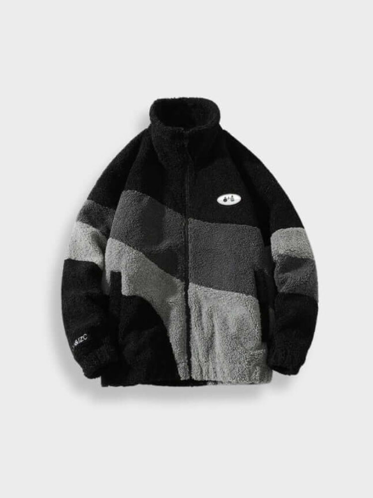 Colorblock Sherpa Fleece Jacket
