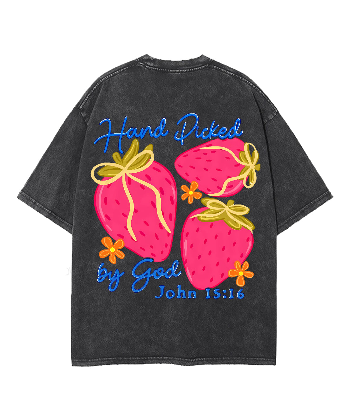 Hand Picked By God Double Sided Unisex Washed Christian T-shirt