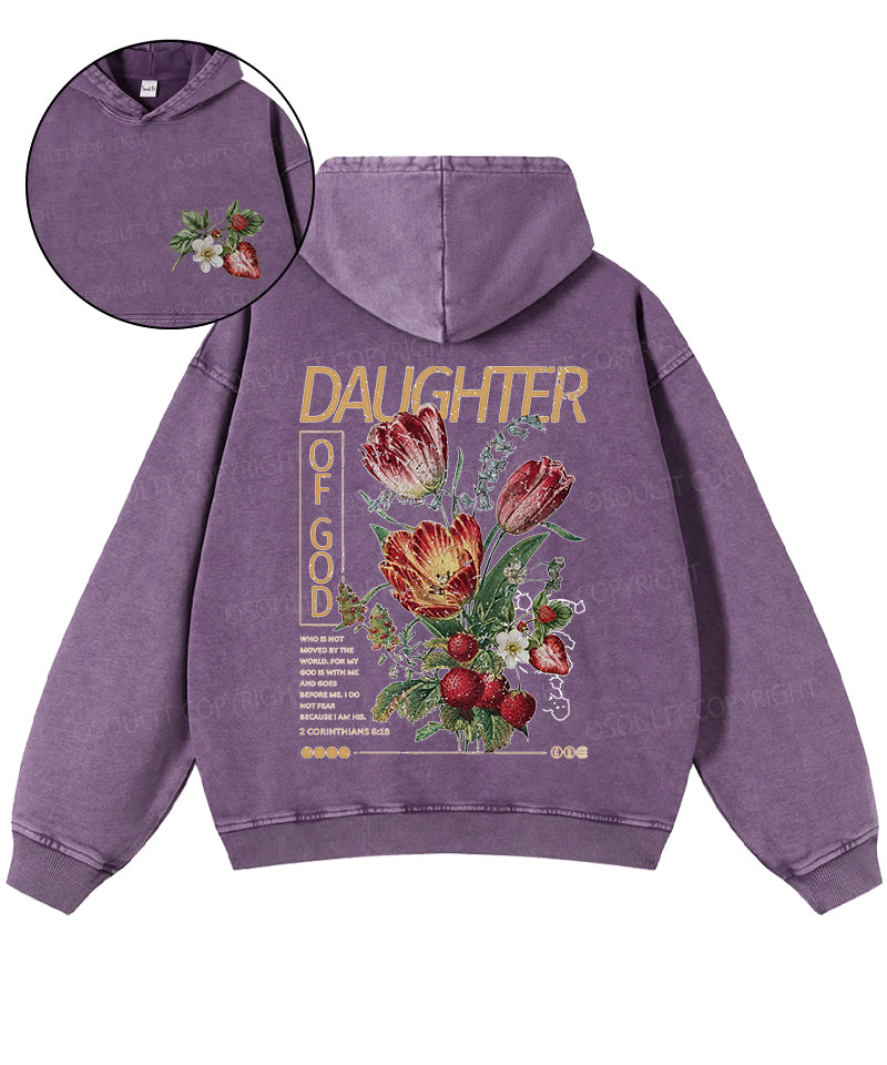Daughter Of God Double Sided Washed Christian Hoodie