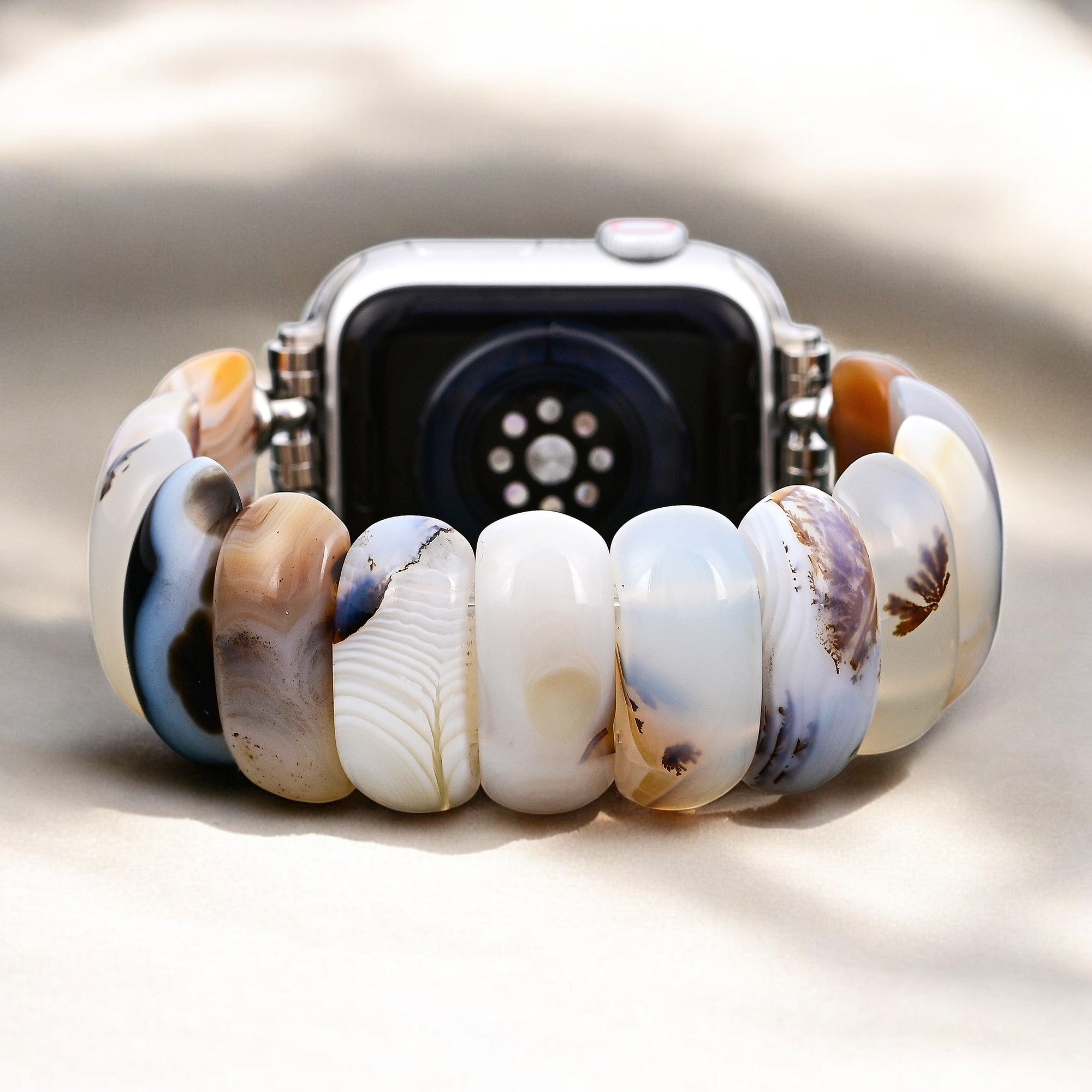 Ivory Dune Agate Stretch Apple Watch Strap