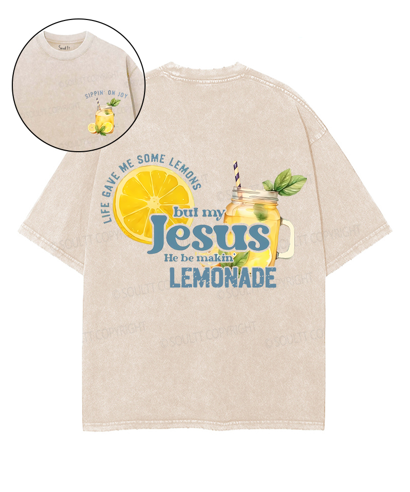 Life Gave Me Some Lemons Double Sided Unisex Washed Christian T-shirt