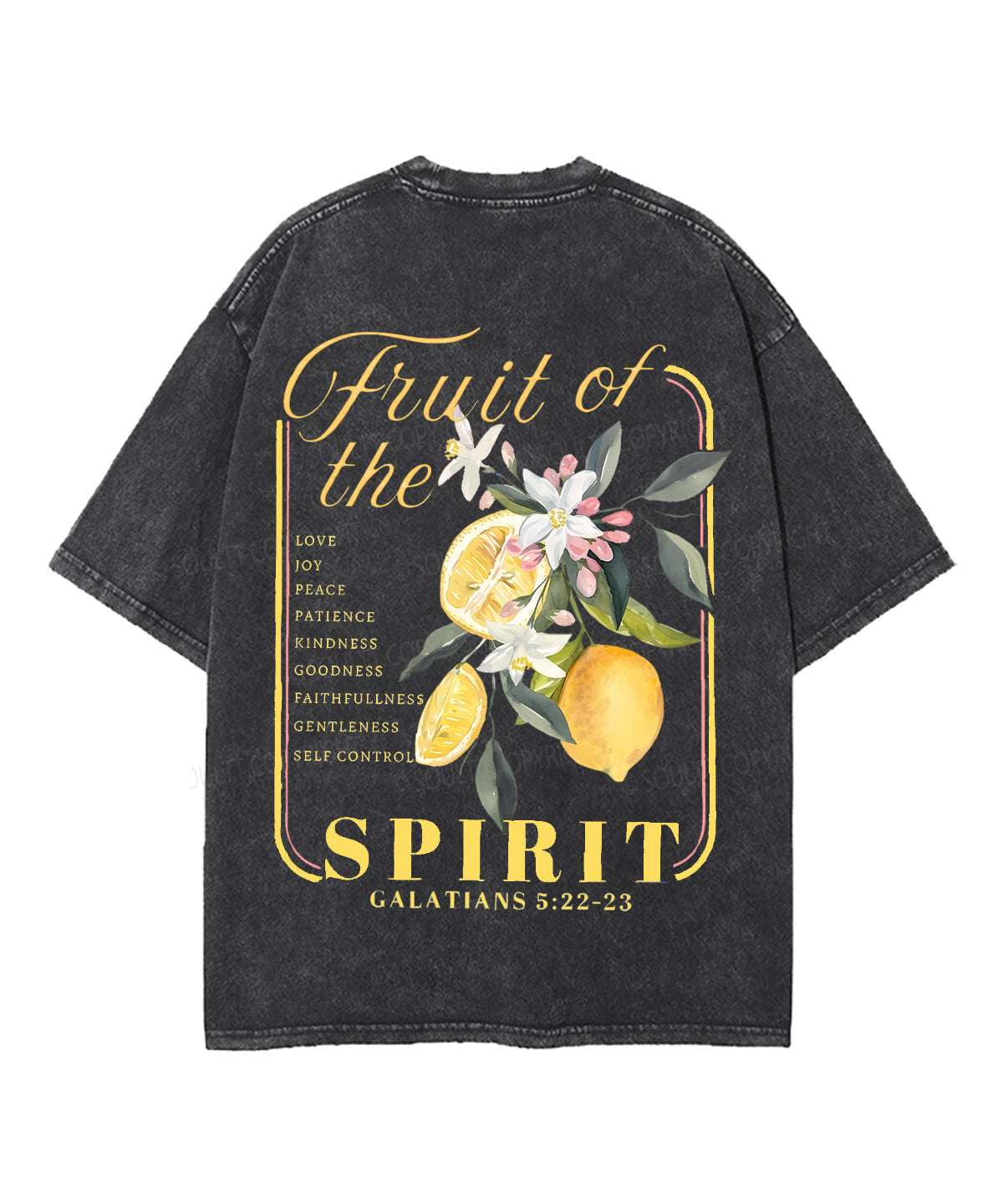 Fruit Of The Spirit Double Sided Unisex Washed Christian T-shirt