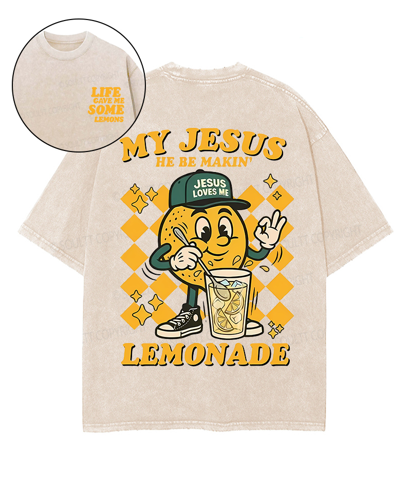 Life Gave Me Some Lemons Double Sided Unisex Washed Christian T-shirt
