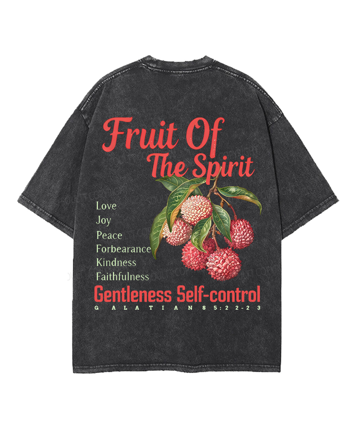 Fruit Of The Spirit Double Sided Unisex Washed Christian T-shirt