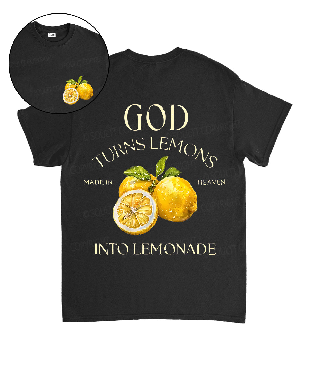 God Turns Lemons Double Sided Unisex Cotton Christian T-Shirt