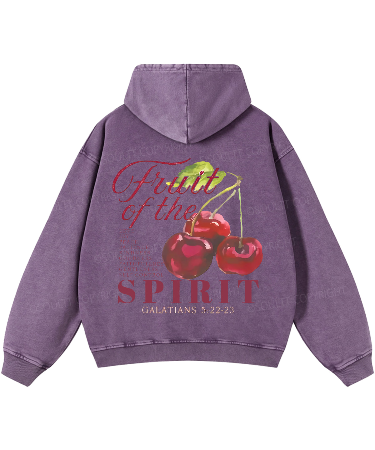 Fruit Of The Spirit Double Sided Washed Christian Hoodie