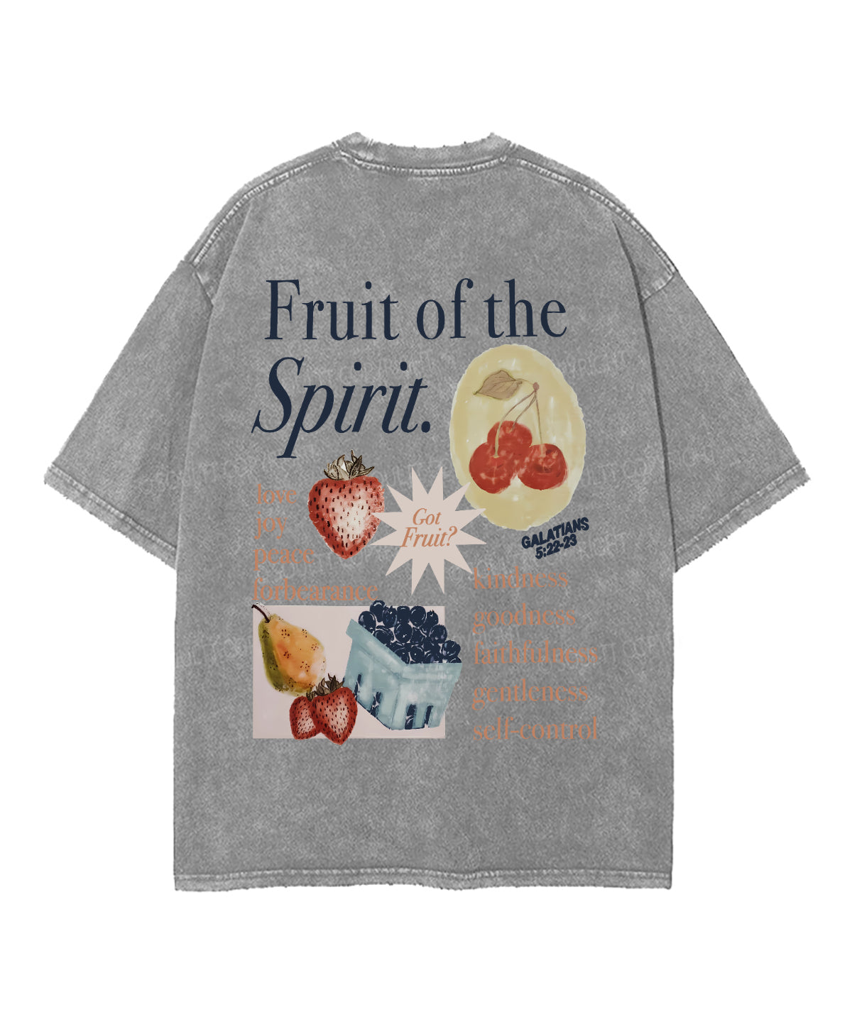 Fruit Of The Spirit Double Sided Unisex Washed Christian T-shirt