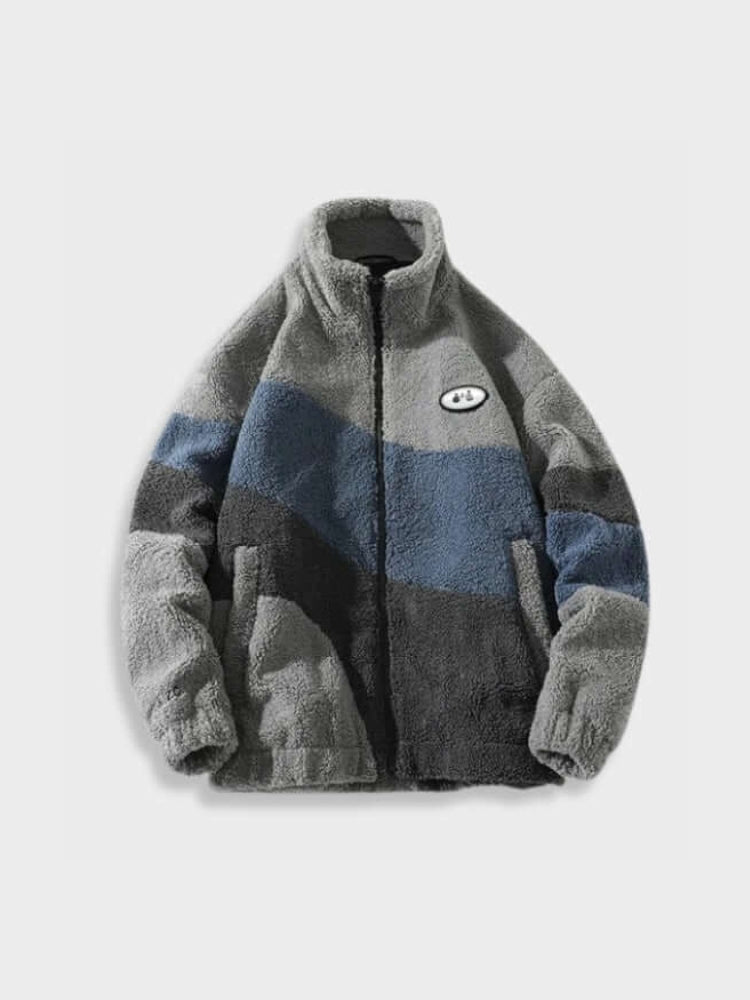 Colorblock Sherpa Fleece Jacket
