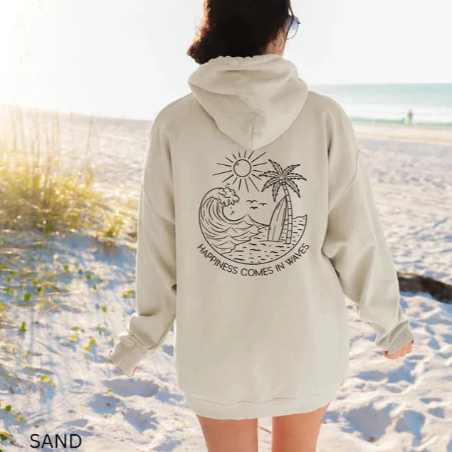 Happiness Comes In Waves Hoodie