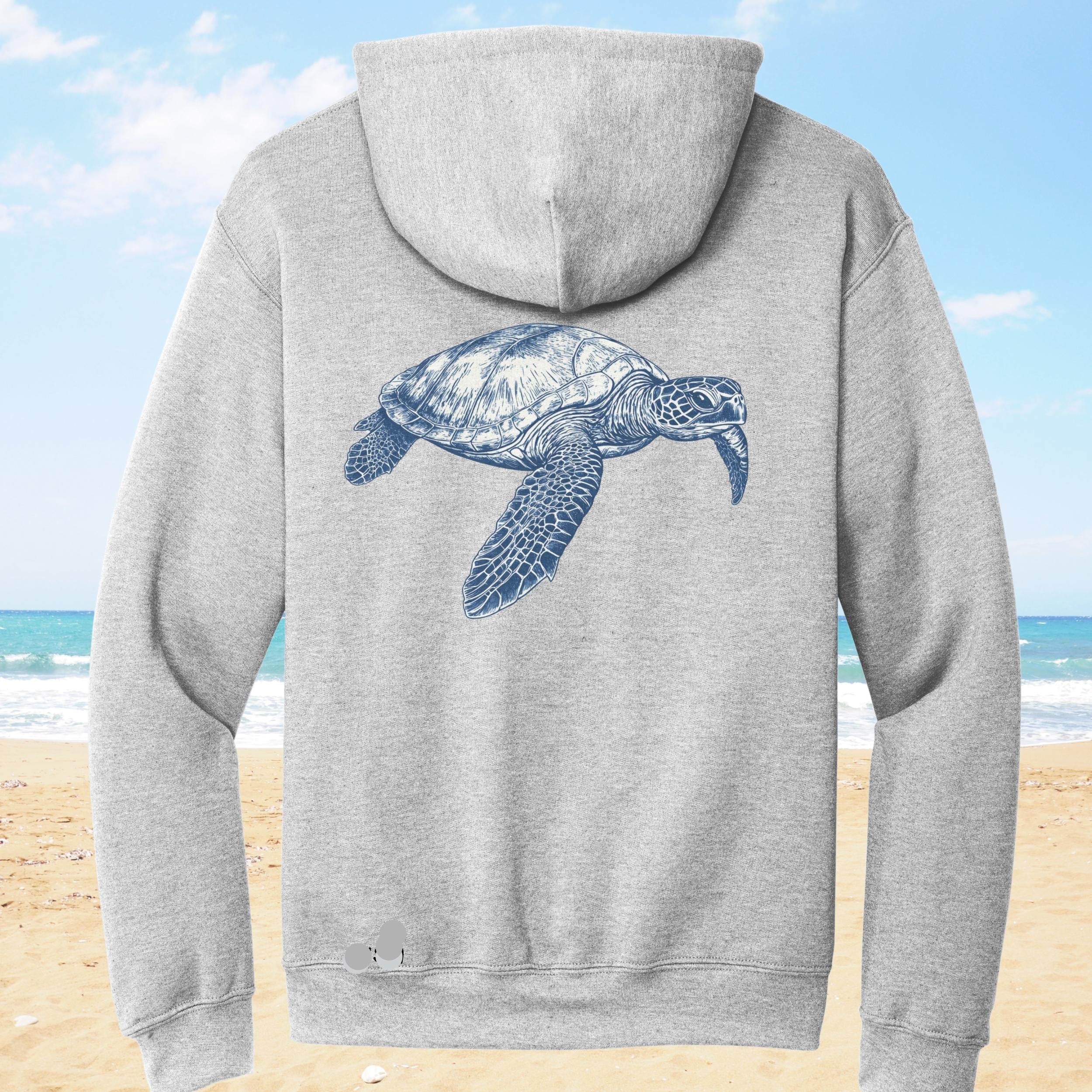 Sea Turtle Back Print Hoodie
