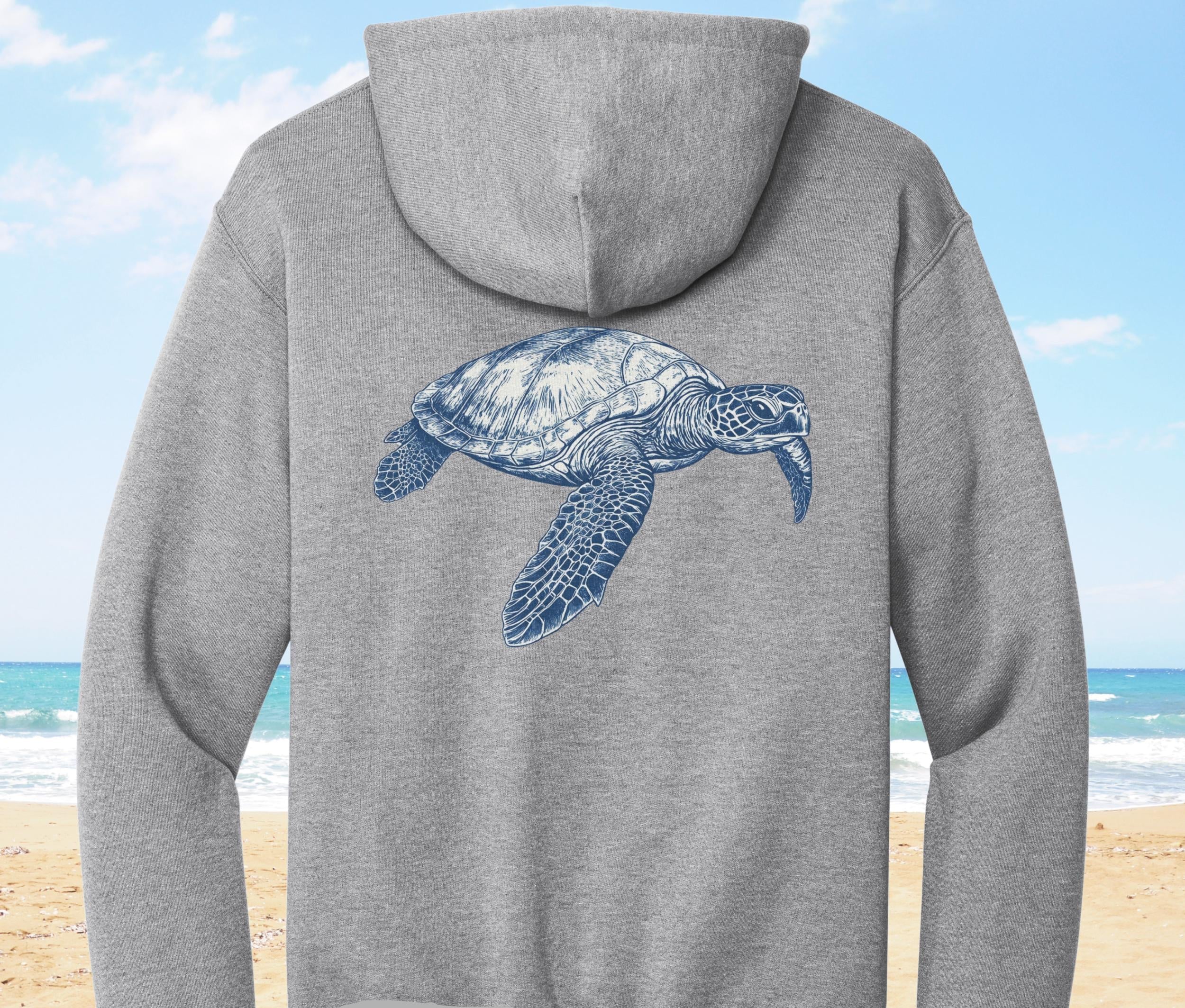 Sea Turtle Back Print Hoodie