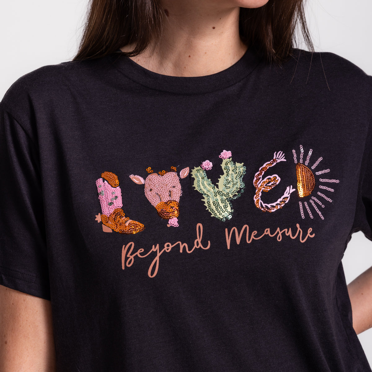 Embellished Loved Beyond Measure Sequin Tee