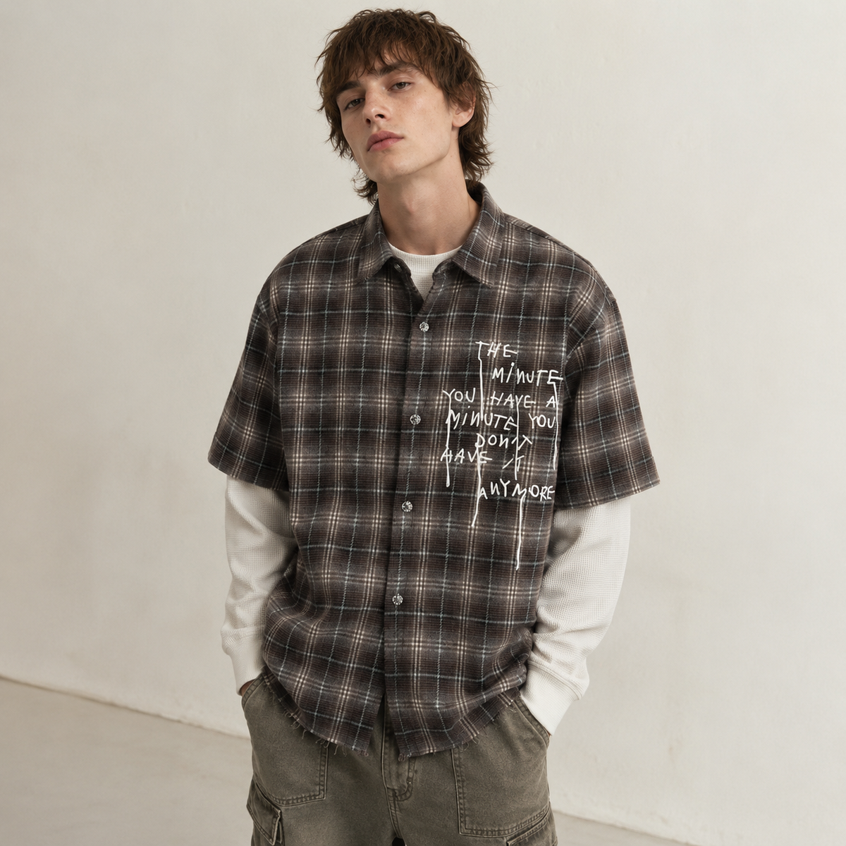 Plaid Layered Sweatshirt