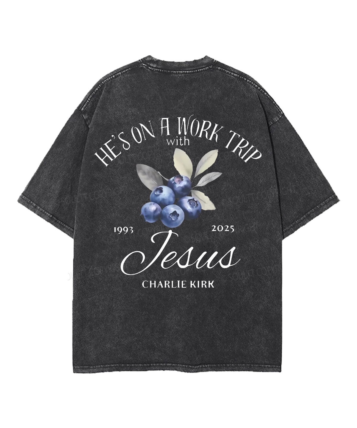 He's On A Work Trip Double Sided Unisex Washed Christian T-shirt