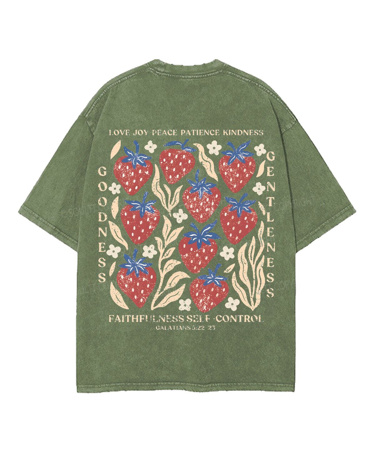 Fruit Of The Spirit Double Sided Unisex Washed Christian T-shirt