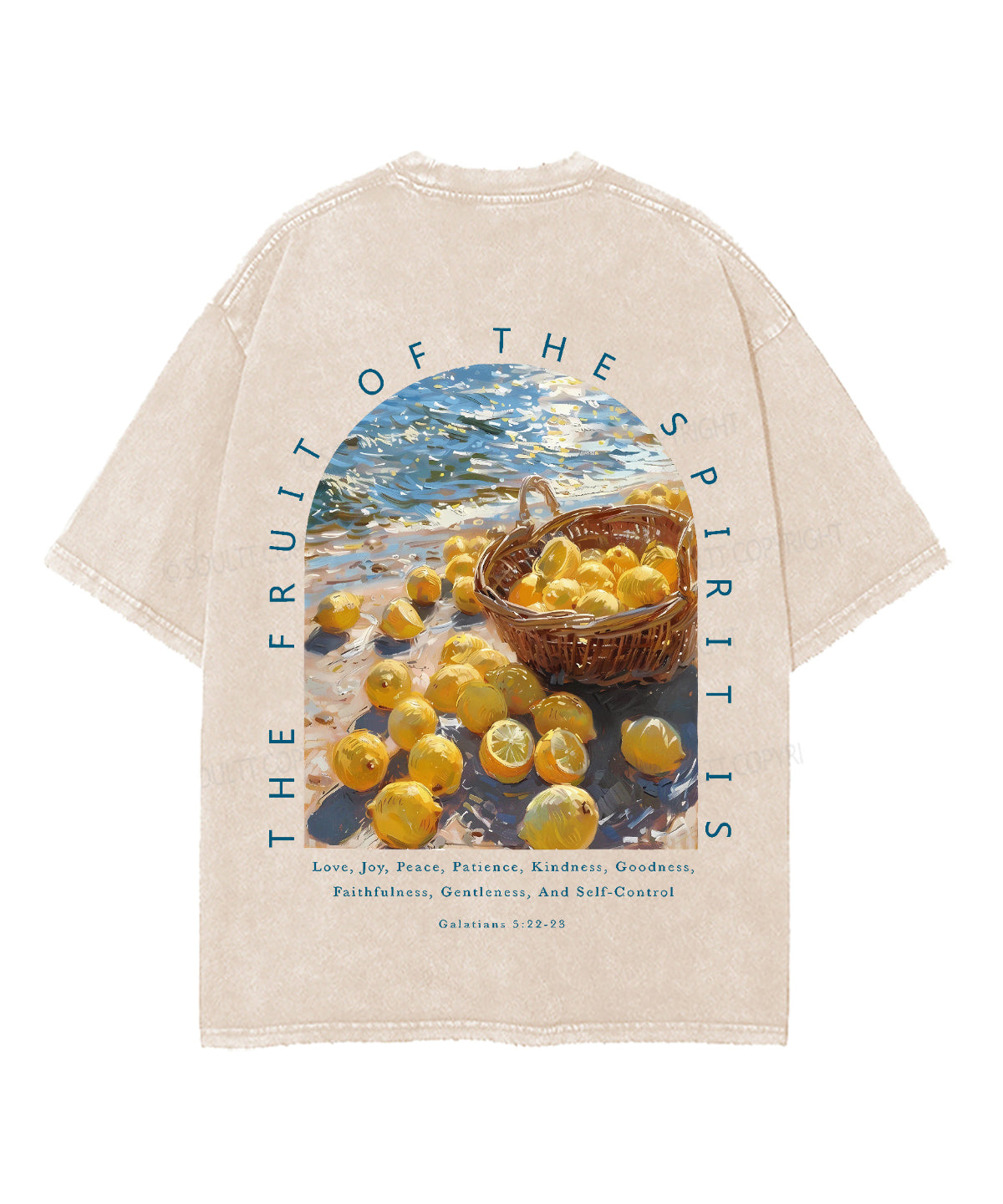 Fruit Of The Spirit Double Sided Unisex Washed Christian T-shirt