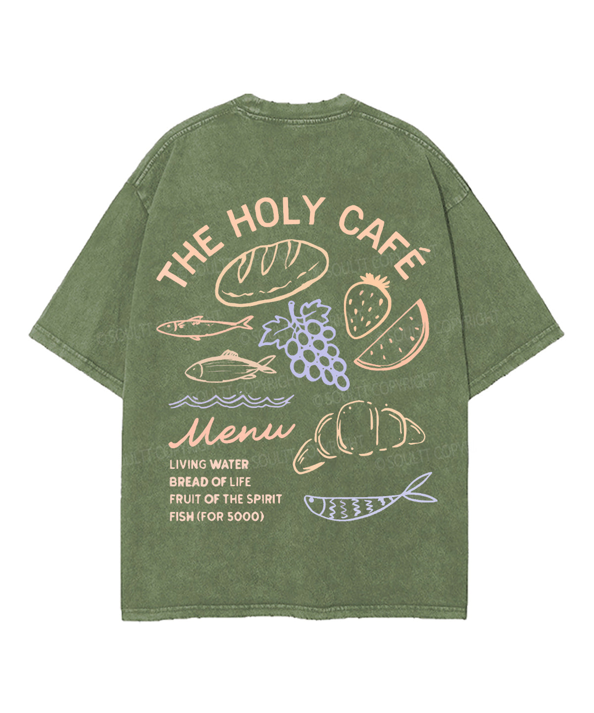 Bread Of Life Double Sided Unisex Washed Christian T-shirt