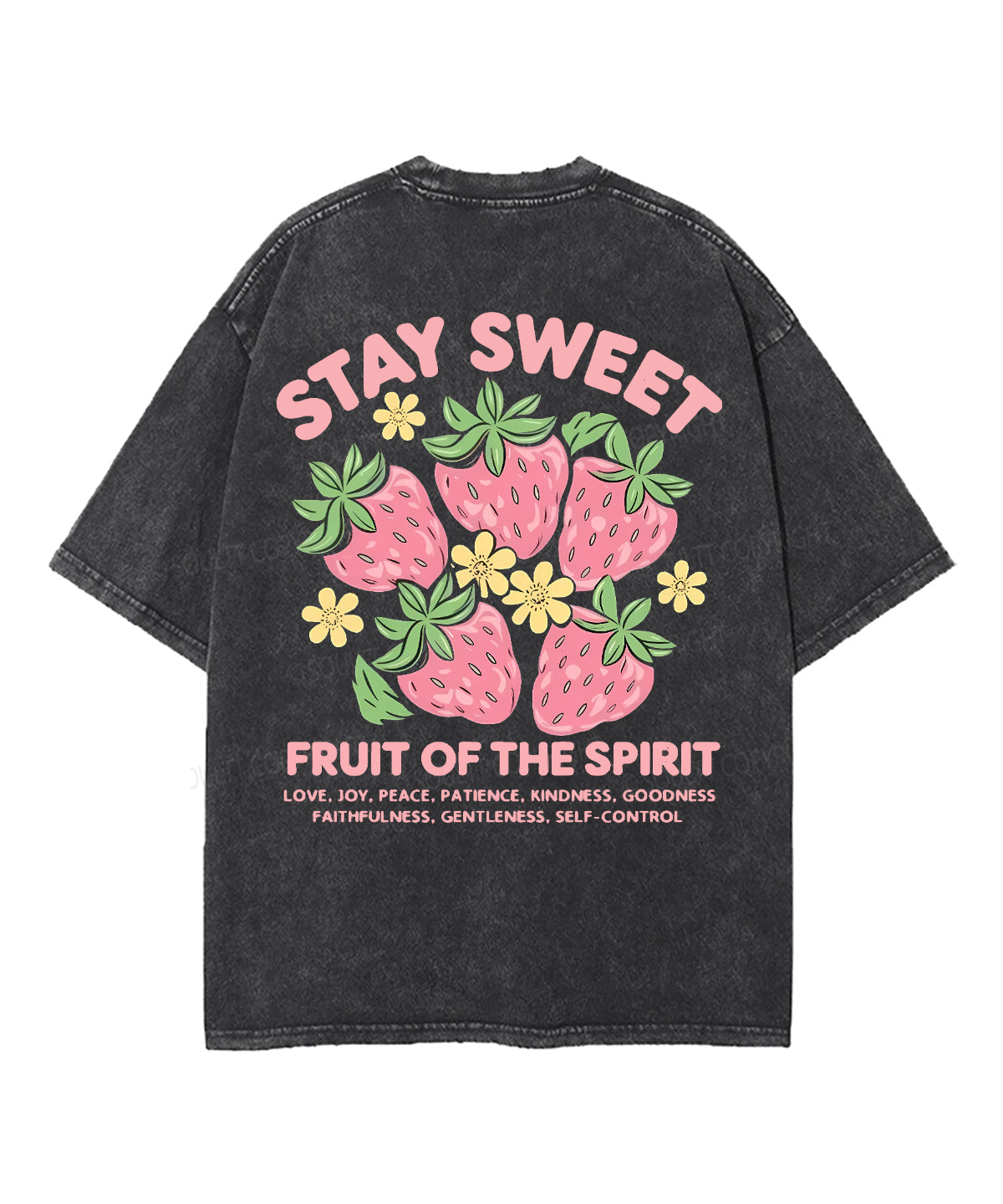 Fruit Of The Spirit Double Sided Unisex Washed Christian T-shirt