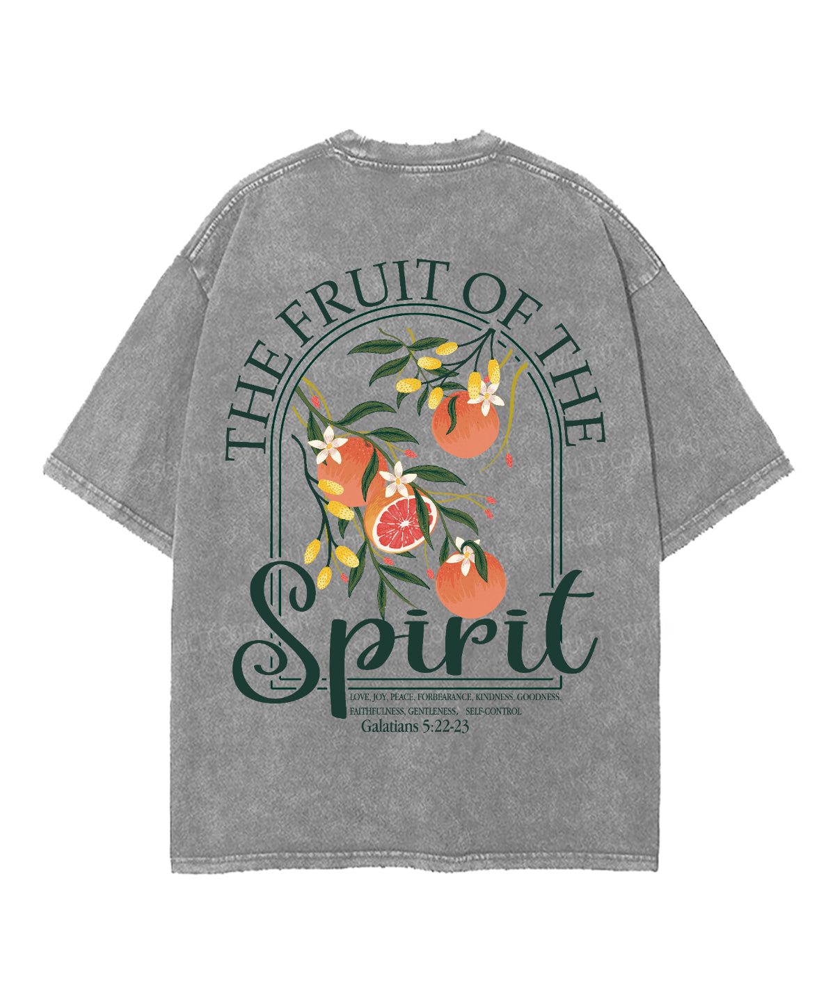 The Fruit Of The Spirit Double Sided Unisex Washed Christian T-shirt