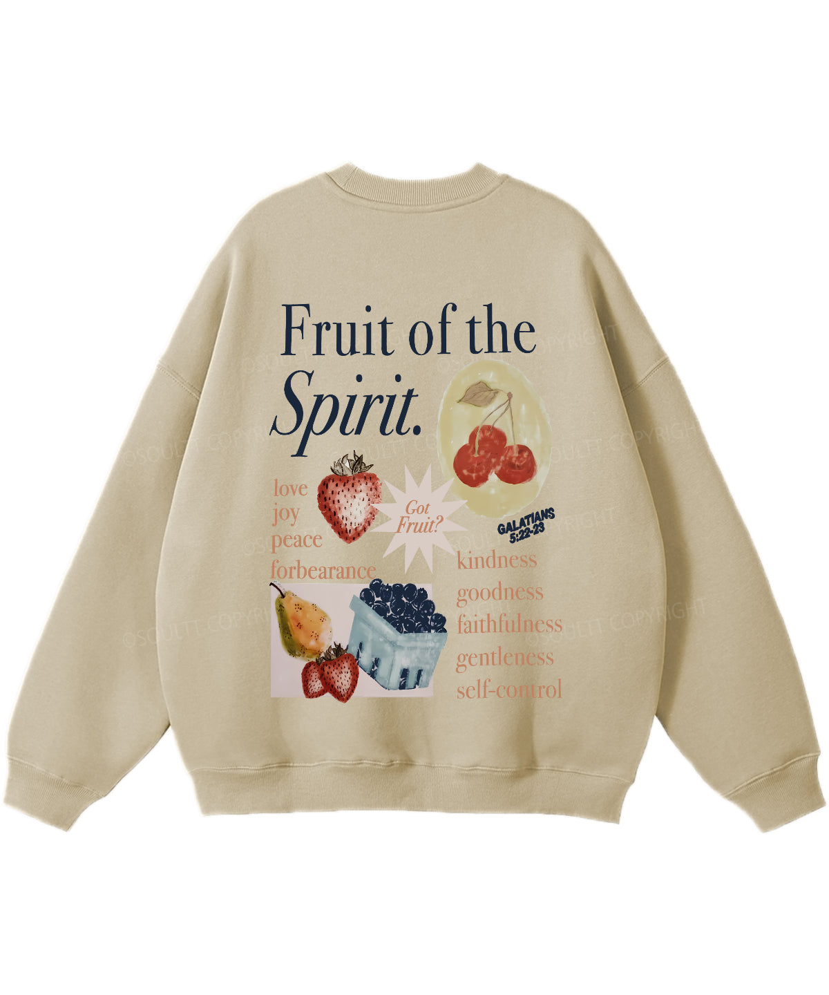Fruit Of The Spirit Double Sided Christian Sweatshirt