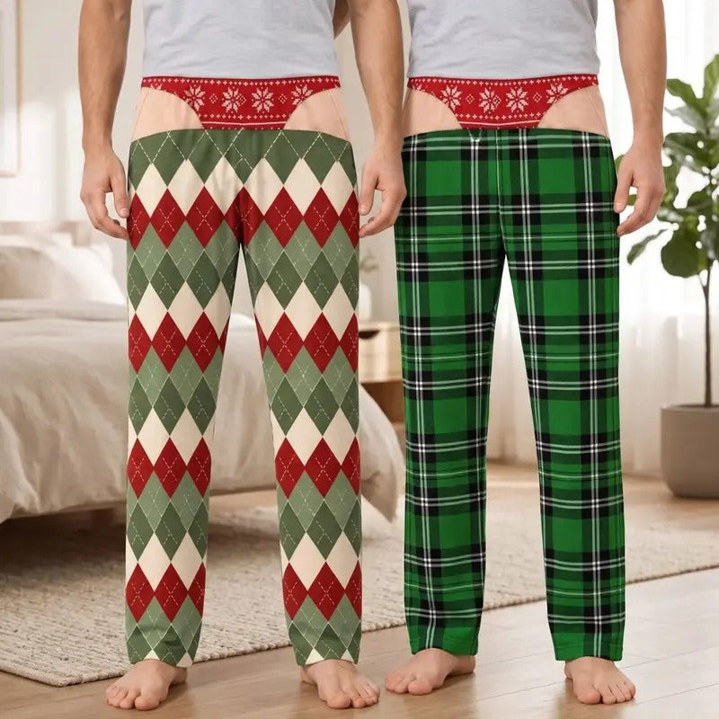 Family Matching Christmas Pajama Pants – Underwear Illusion Print